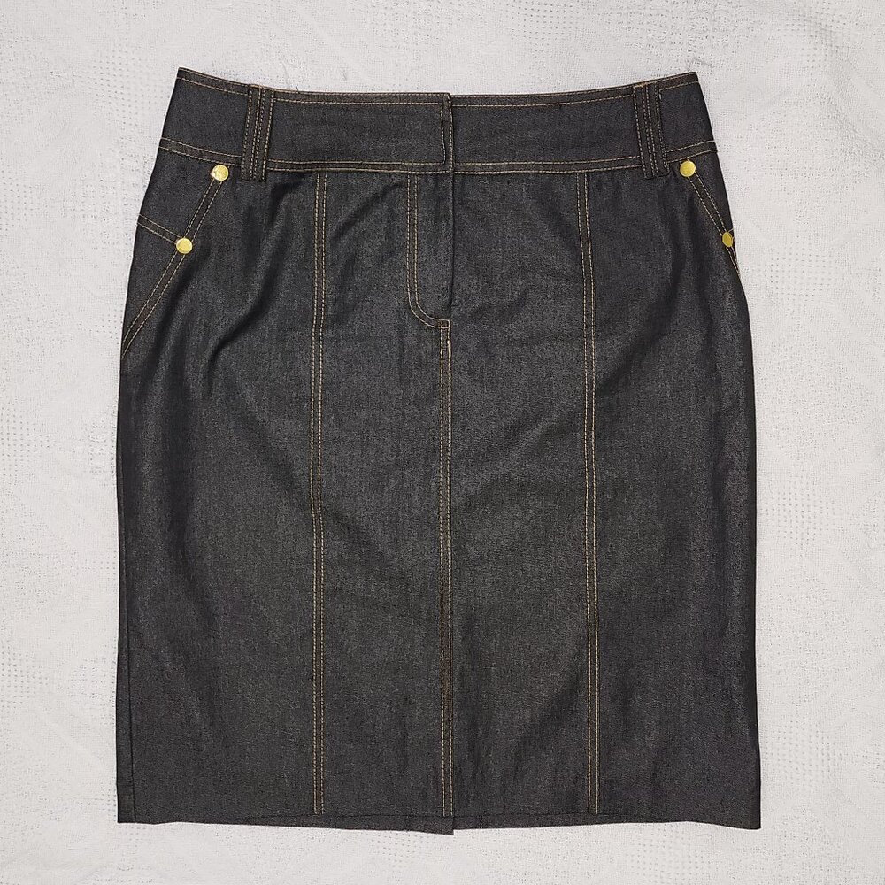 Denim Style Pencil/Staight skirt with Kick Pleat